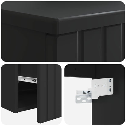 vidaXL Wall-mounted Sink Vanity Black 49 x 44.5 x 66.5 cm 5
