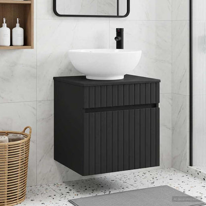 vidaXL Wall-mounted Sink Vanity Black 49 x 44.5 x 66.5 cm 1