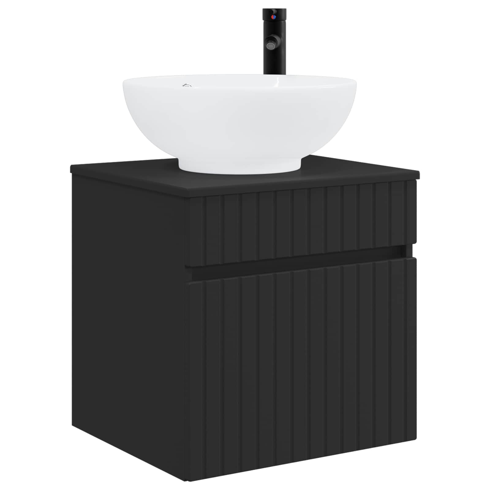 vidaXL Wall-mounted Sink Vanity Black 49 x 44.5 x 66.5 cm 2