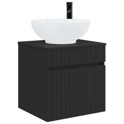 vidaXL Wall-mounted Sink Vanity Black 49 x 44.5 x 66.5 cm 2