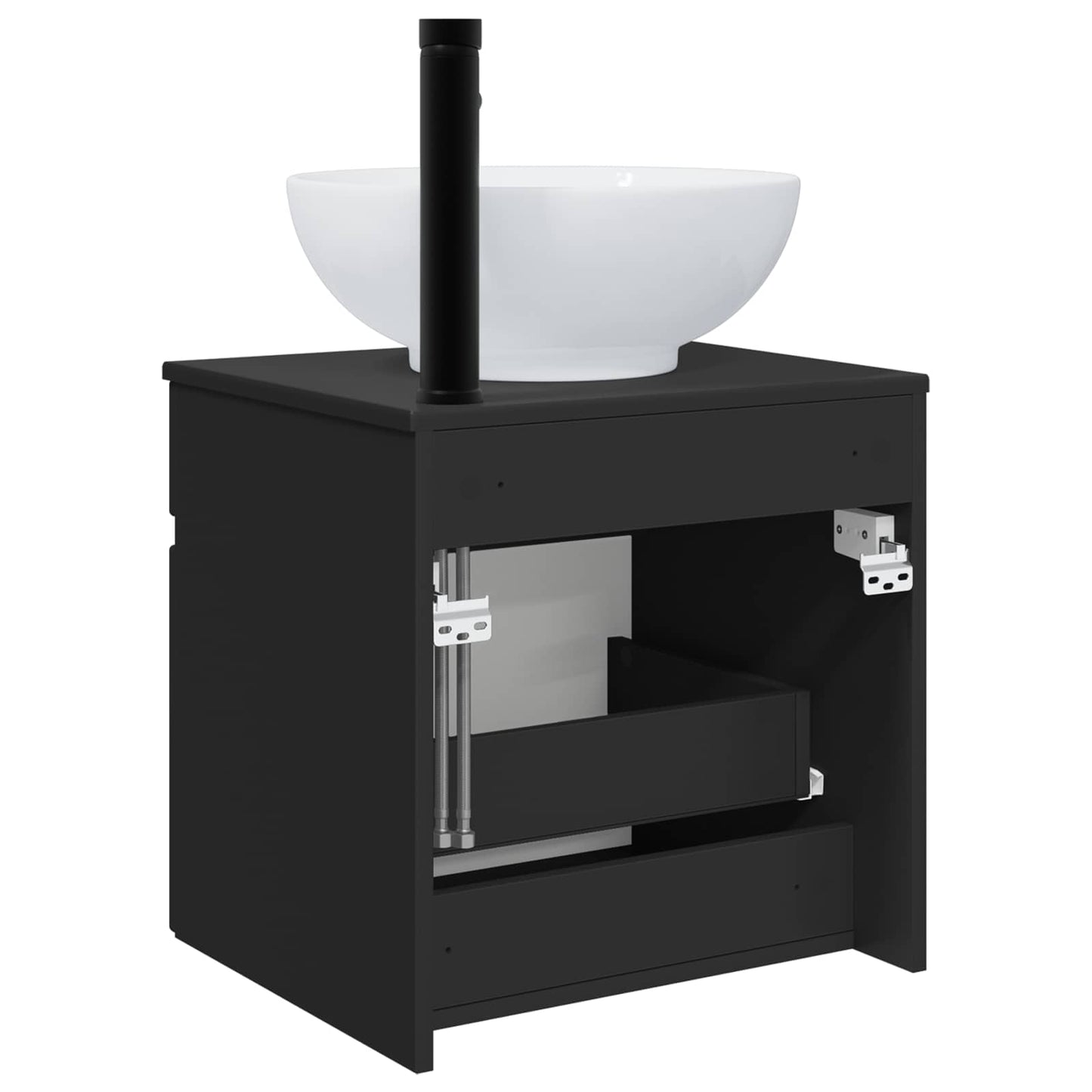 vidaXL Wall-mounted Sink Vanity Black 49 x 44.5 x 66.5 cm 4
