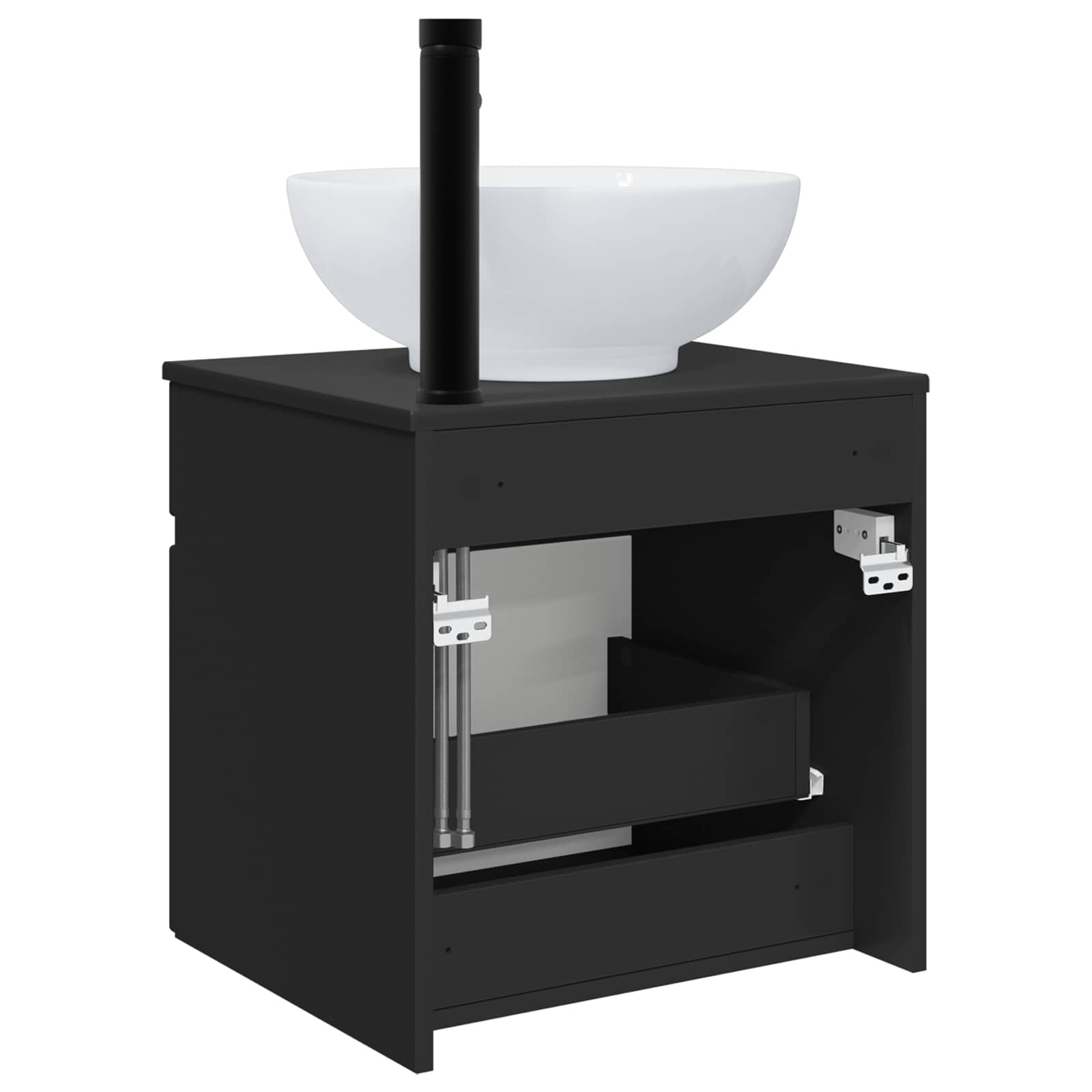 vidaXL Wall-mounted Sink Vanity Black 49 x 44.5 x 66.5 cm 4