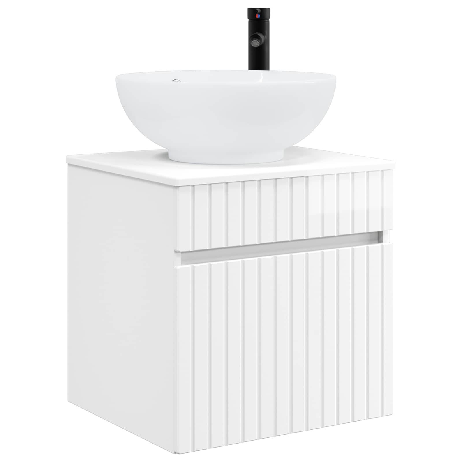 vidaXL Wall-mounted Sink Vanity High Gloss White 49 x 44.5 x 66.5 cm 2