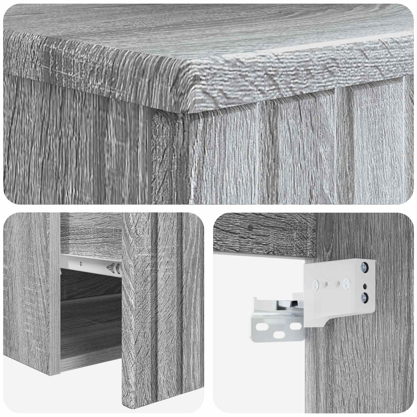 vidaXL Wall-mounted Sink Vanity Grey Sonoma 49 x 44.5 x 66.5 cm 5