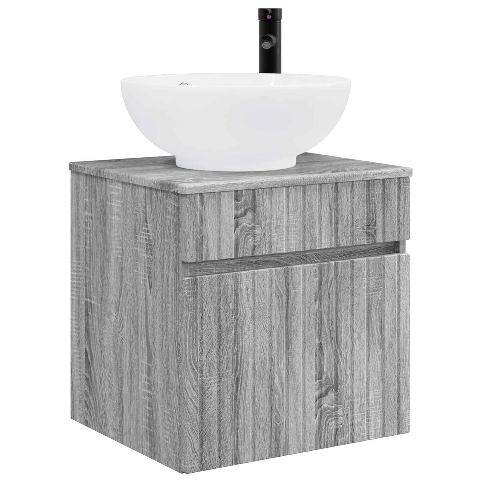 vidaXL Wall-mounted Sink Vanity Grey Sonoma 49 x 44.5 x 66.5 cm 2