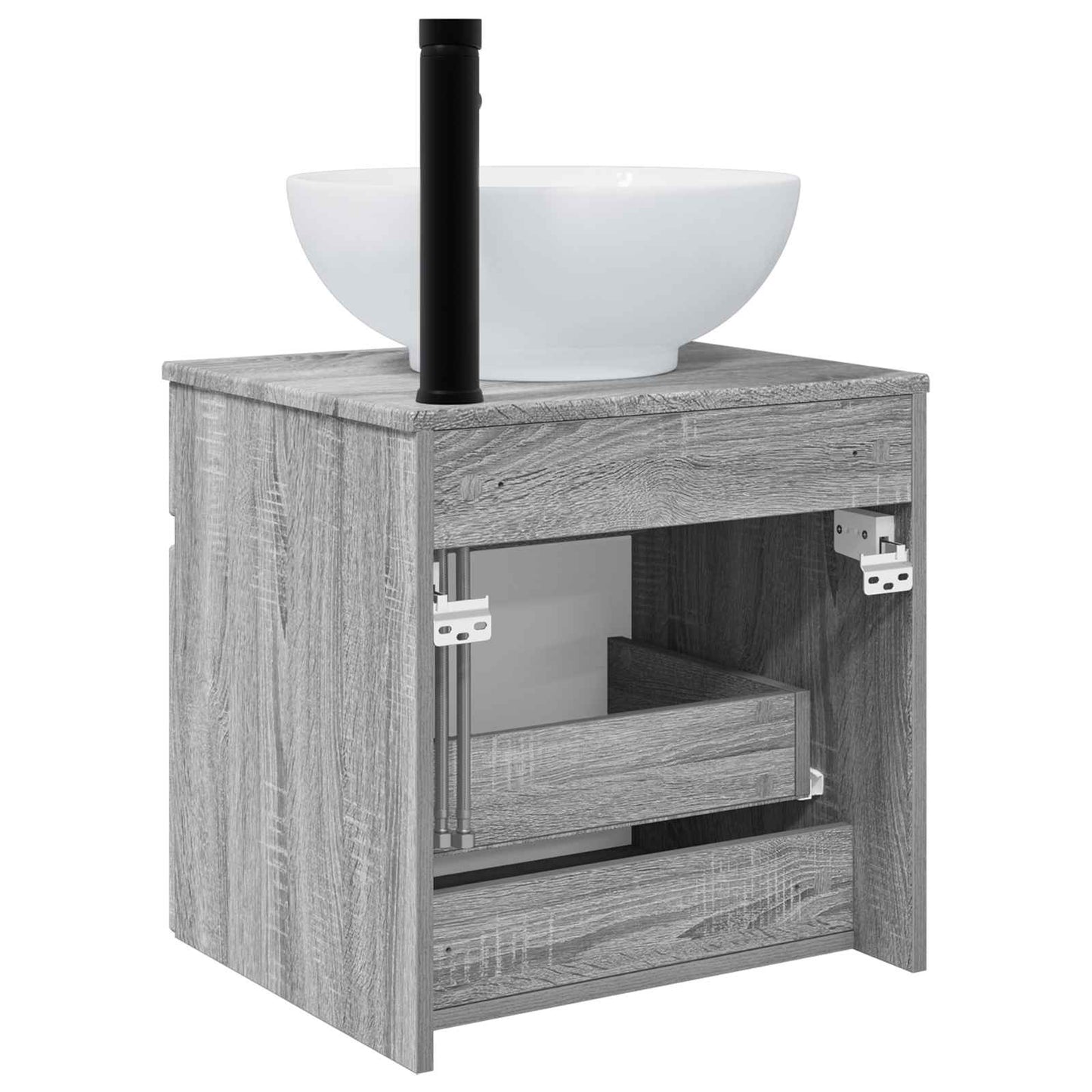 vidaXL Wall-mounted Sink Vanity Grey Sonoma 49 x 44.5 x 66.5 cm 4
