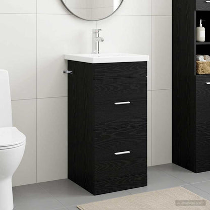vidaXL Bathroom Vanity with Sink Black Oak 42 x 40 x 84.5 cm 1
