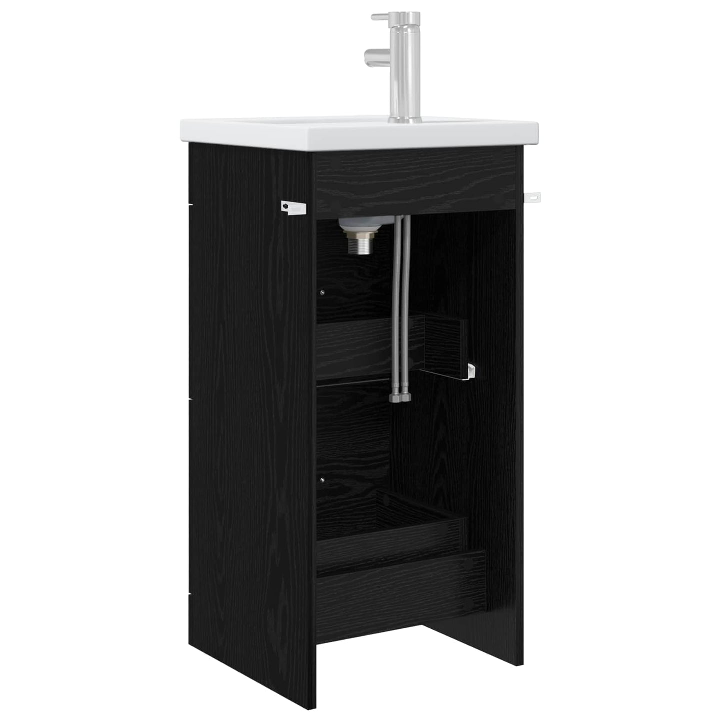 vidaXL Bathroom Vanity with Sink Black Oak 42 x 40 x 84.5 cm 5