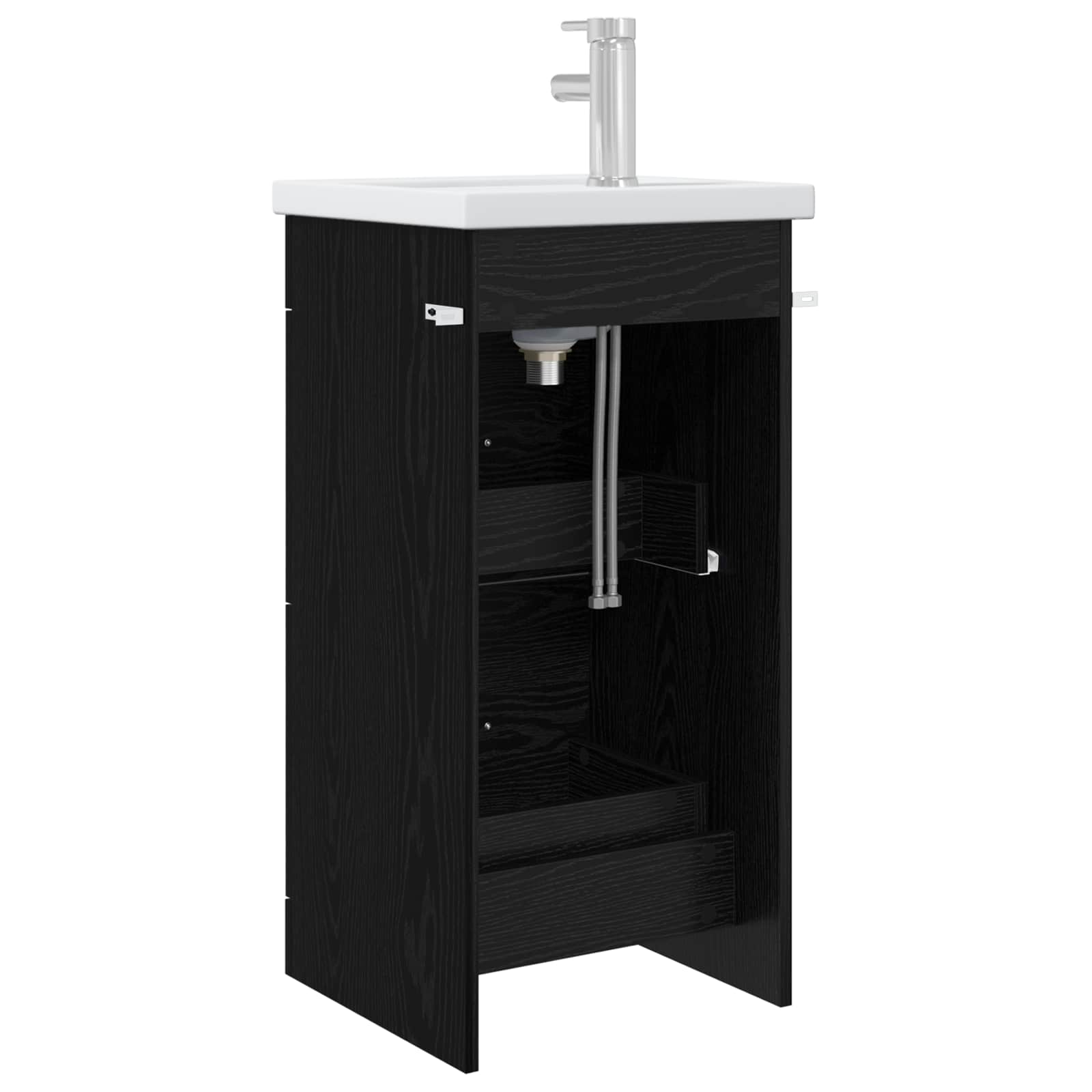 vidaXL Bathroom Vanity with Sink Black Oak 42 x 40 x 84.5 cm 5