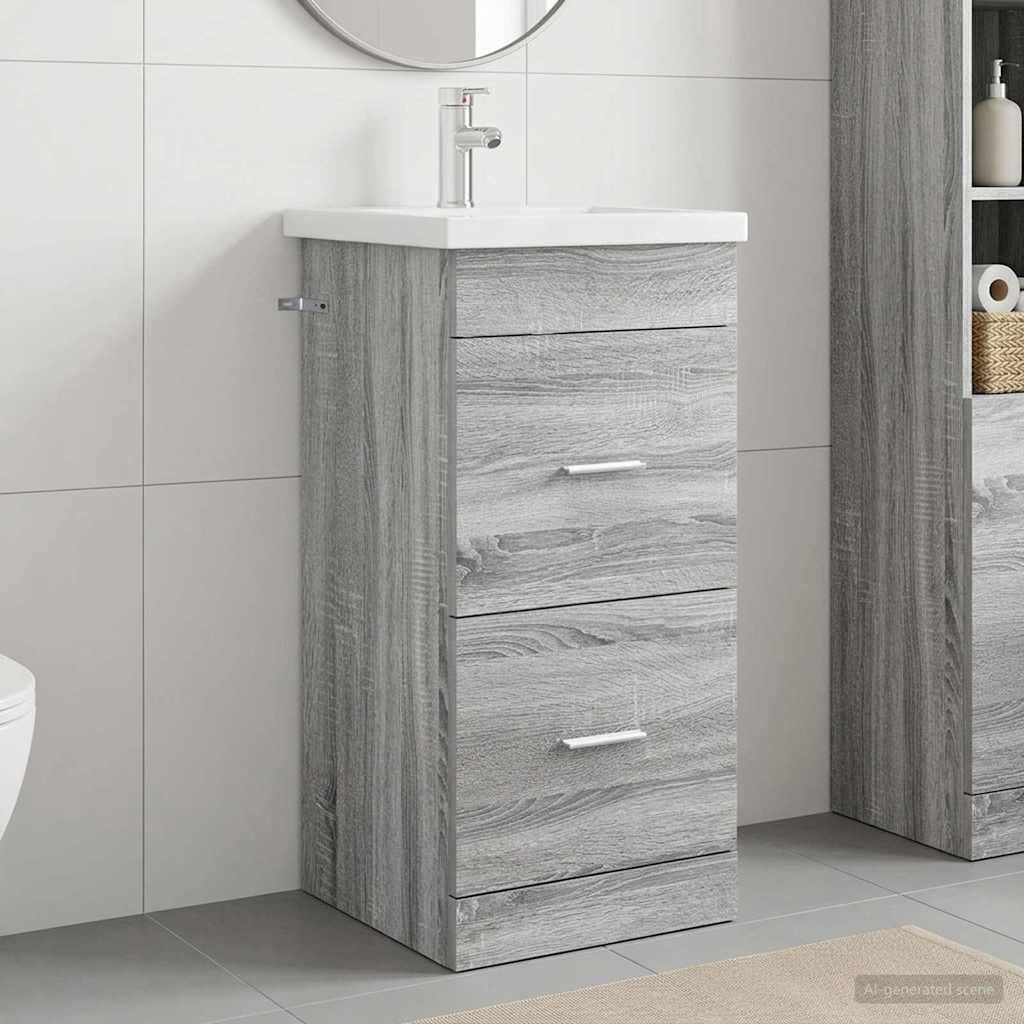 vidaXL Bathroom Vanity with Sink Grey Sonoma 42 x 40 x 84.5 cm 1