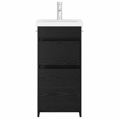 vidaXL Bathroom Vanity with Sink Black Oak 42 x 40 x 84.5 cm 3