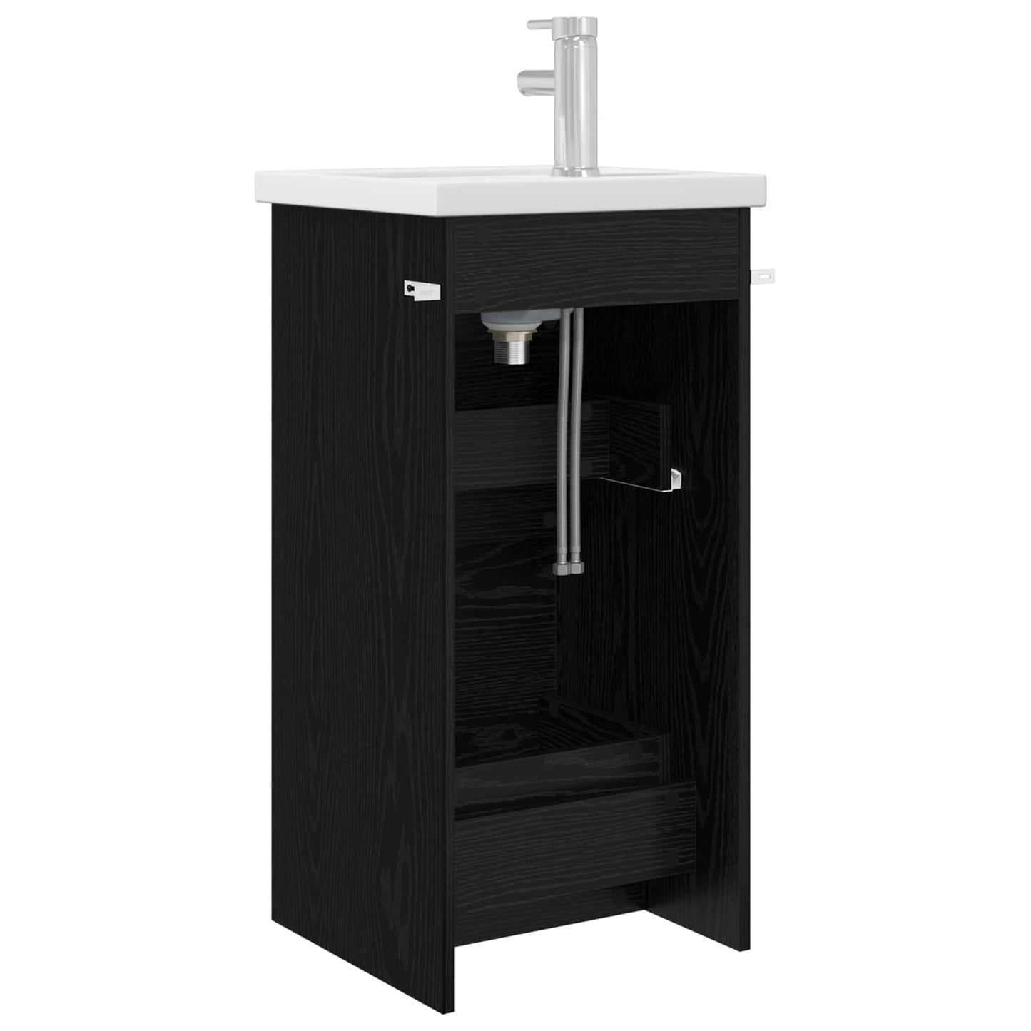 vidaXL Bathroom Vanity with Sink Black Oak 42 x 40 x 84.5 cm 5