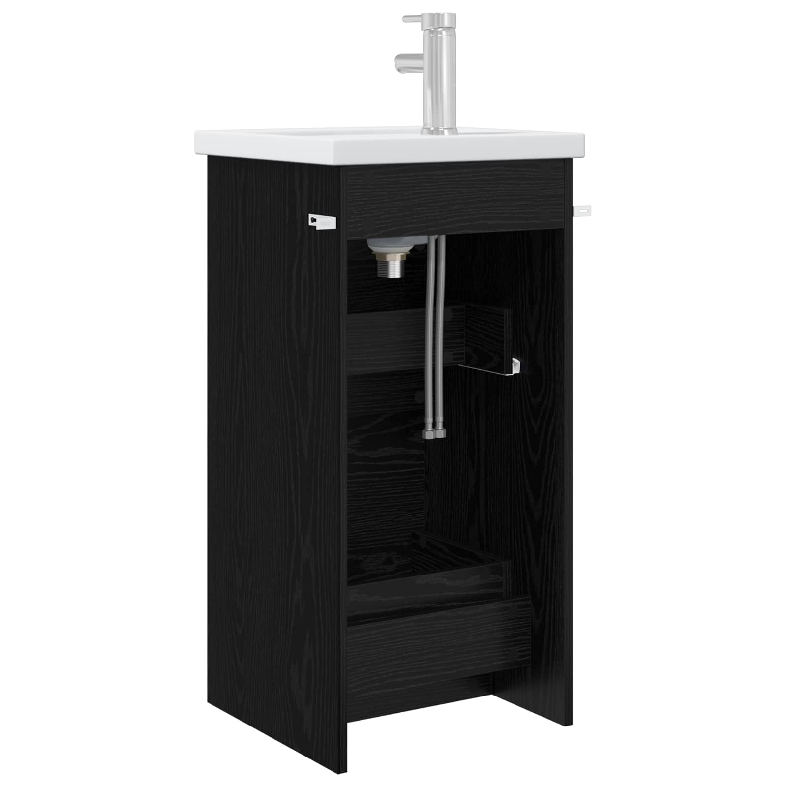 vidaXL Bathroom Vanity with Sink Black Oak 42 x 40 x 84.5 cm 5