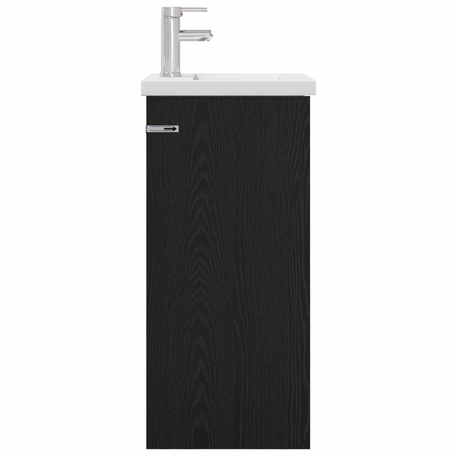 vidaXL Bathroom Vanity with Sink Black Oak 42 x 40 x 84.5 cm 4