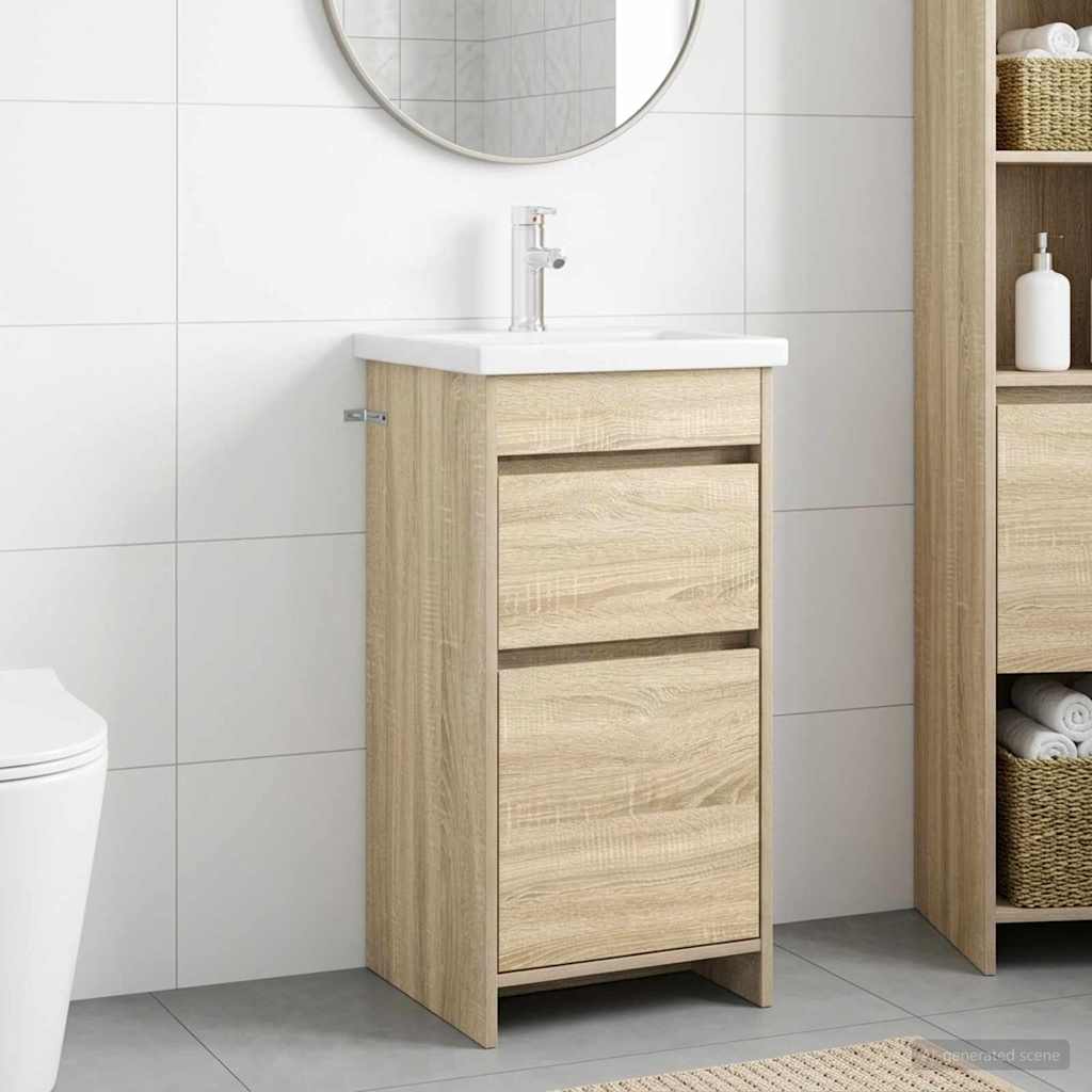 vidaXL Bathroom Vanity with Sink Sonoma Oak 42 x 40 x 84.5 cm 1