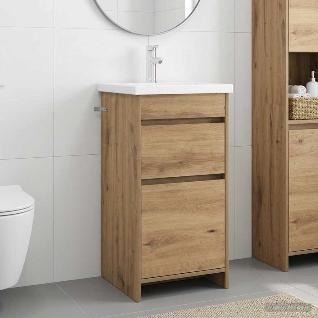 vidaXL Bathroom Vanity with Sink Artisan Oak 42 x 40 x 84.5 cm 1