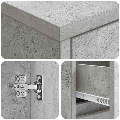Bathroom Cabinet 30 x 33 x 190 cm Engineered Wood Concrete grey