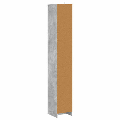 Bathroom Cabinet 30 x 33 x 190 cm Engineered Wood Concrete grey