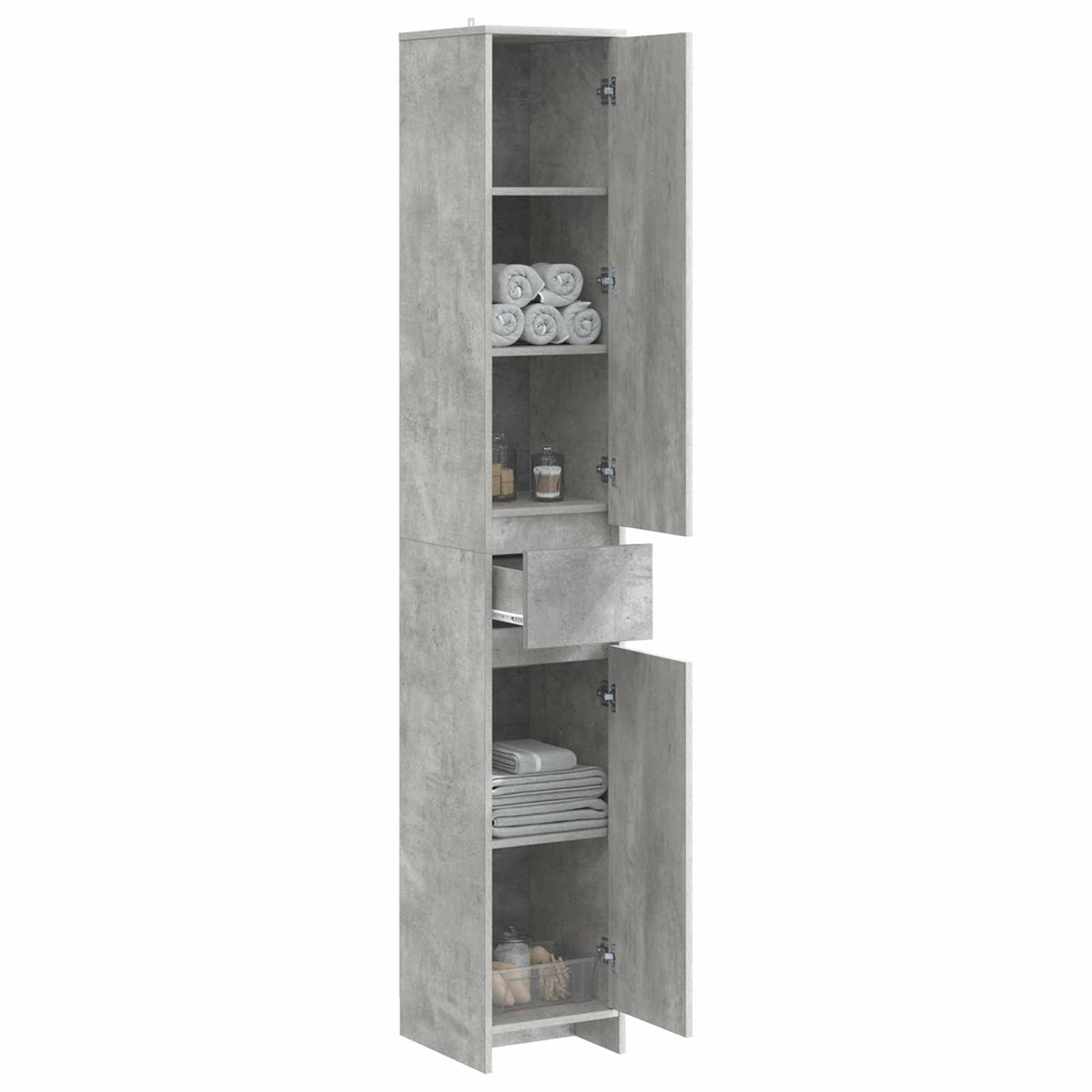 Bathroom Cabinet 30 x 33 x 190 cm Engineered Wood Concrete grey