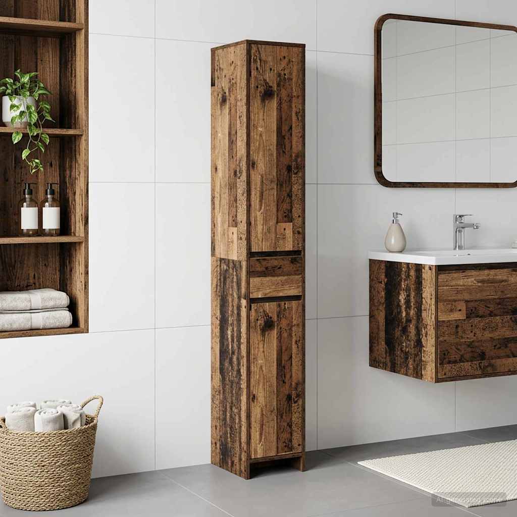 Bathroom Cabinet 30 x 33 x 190 cm Engineered Wood Old wood