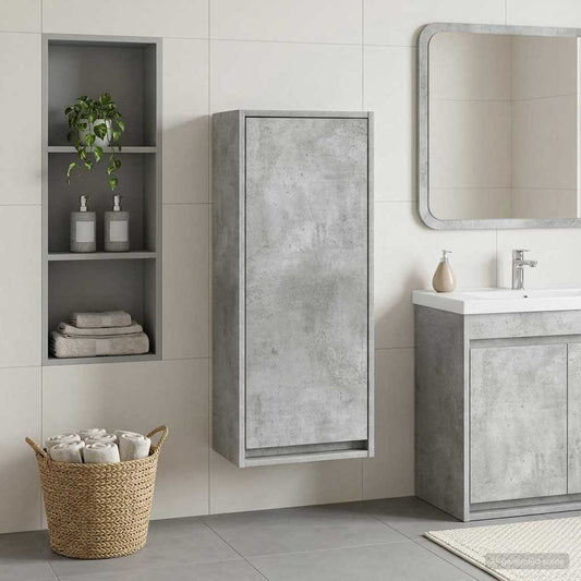 Bathroom Cabinet 35 x 20 x 81 cm Engineered Wood Concrete grey