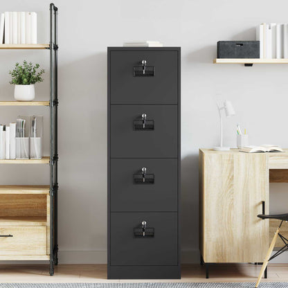 vidaXL File Cabinet Geometric Black 44 x 50 x 139 cm Cold-Rolled Steel 4