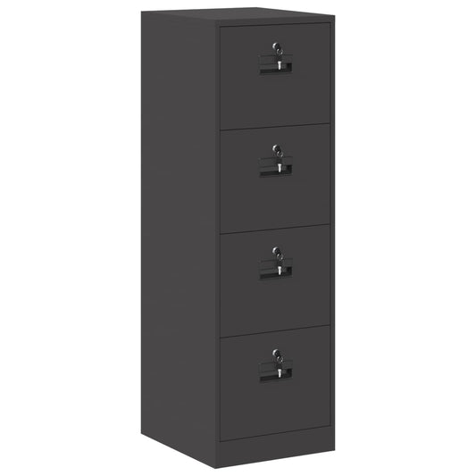 vidaXL File Cabinet Geometric Black 44 x 50 x 139 cm Cold-Rolled Steel 2