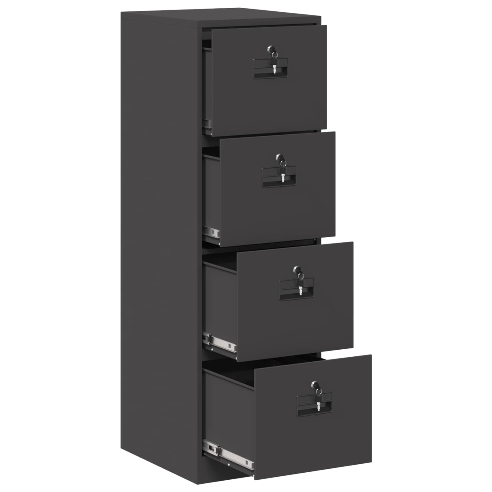 vidaXL File Cabinet Geometric Black 44 x 50 x 139 cm Cold-Rolled Steel 6