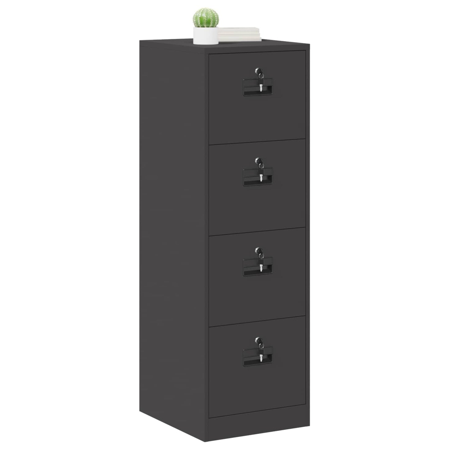 vidaXL File Cabinet Geometric Black 44 x 50 x 139 cm Cold-Rolled Steel 3