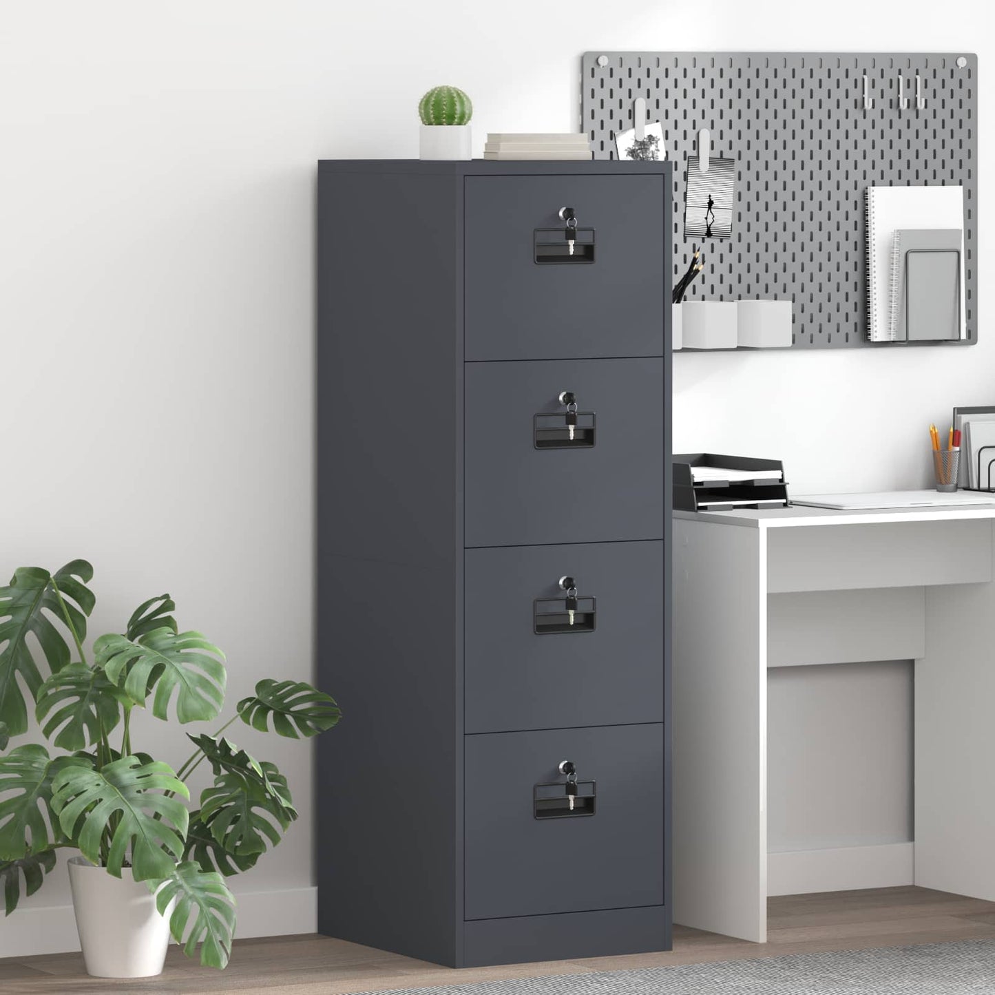 vidaXL File Cabinet Anthracite 44 x 50 x 139 cm Cold-Rolled Steel 1
