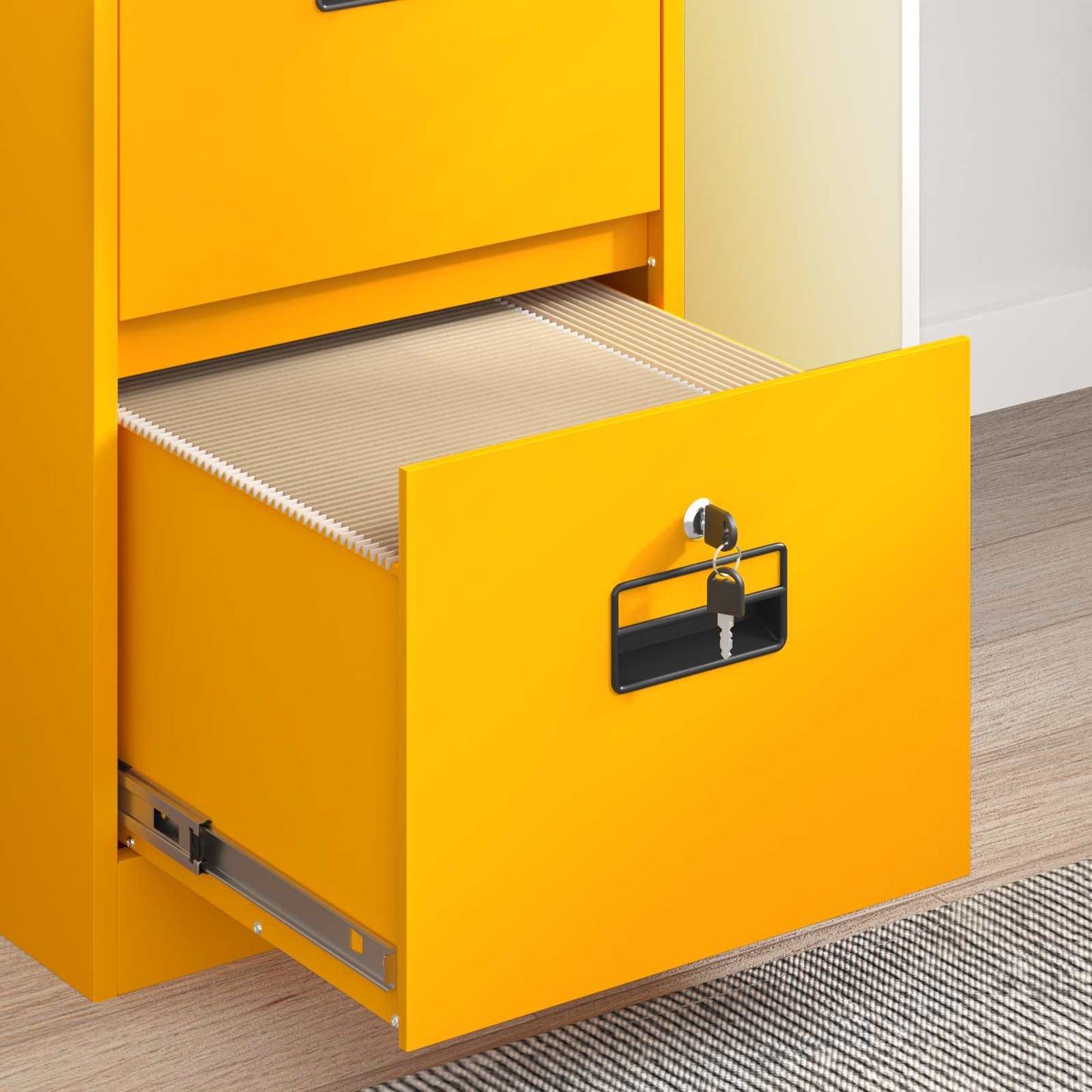 vidaXL File Cabinet Mustard Yellow 44 x 50 x 139 cm Cold-Rolled Steel 5
