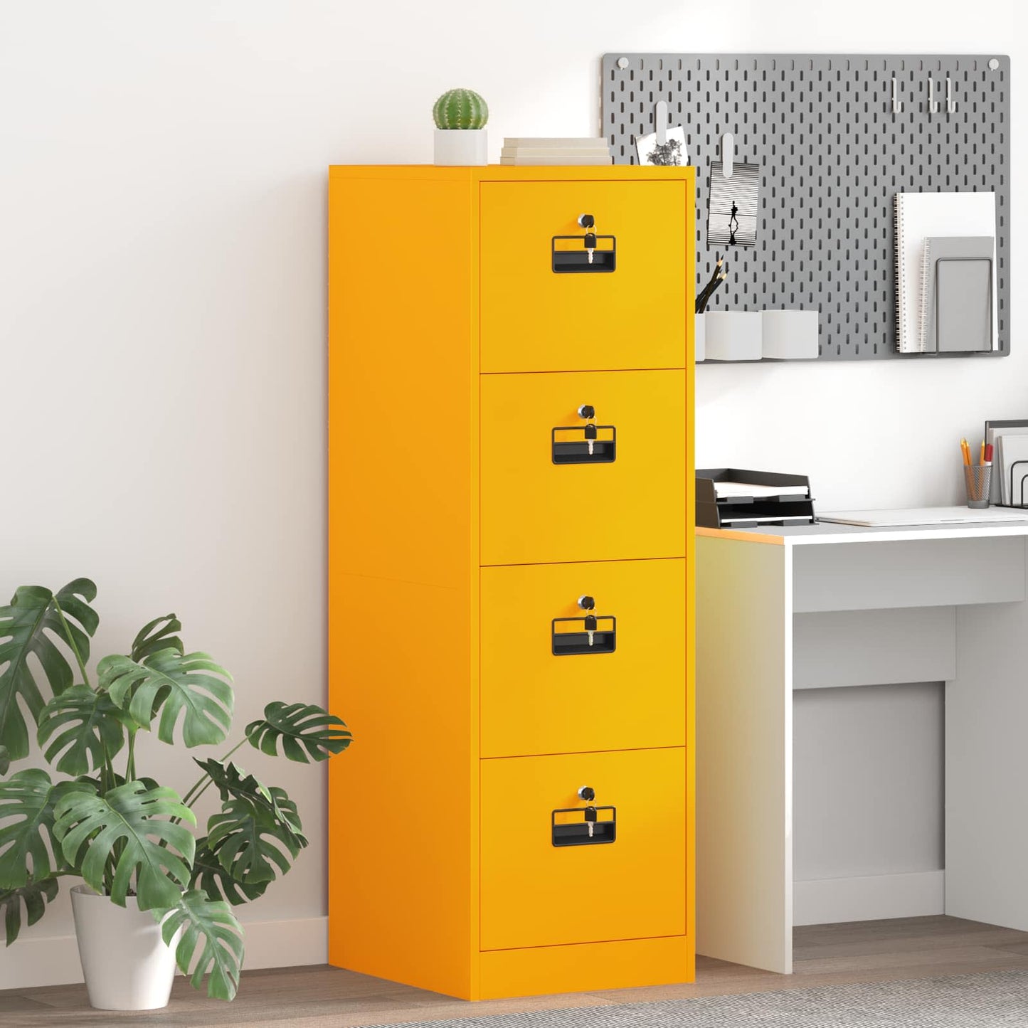 vidaXL File Cabinet Mustard Yellow 44 x 50 x 139 cm Cold-Rolled Steel 1