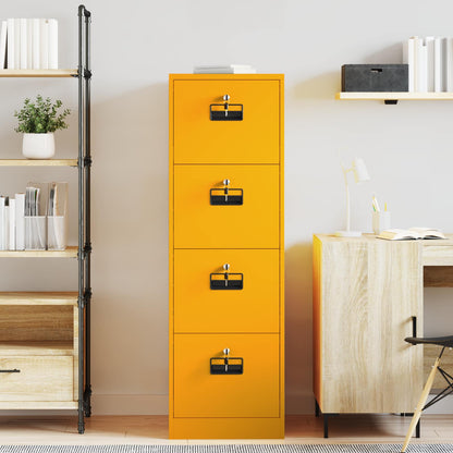 vidaXL File Cabinet Mustard Yellow 44 x 50 x 139 cm Cold-Rolled Steel 4