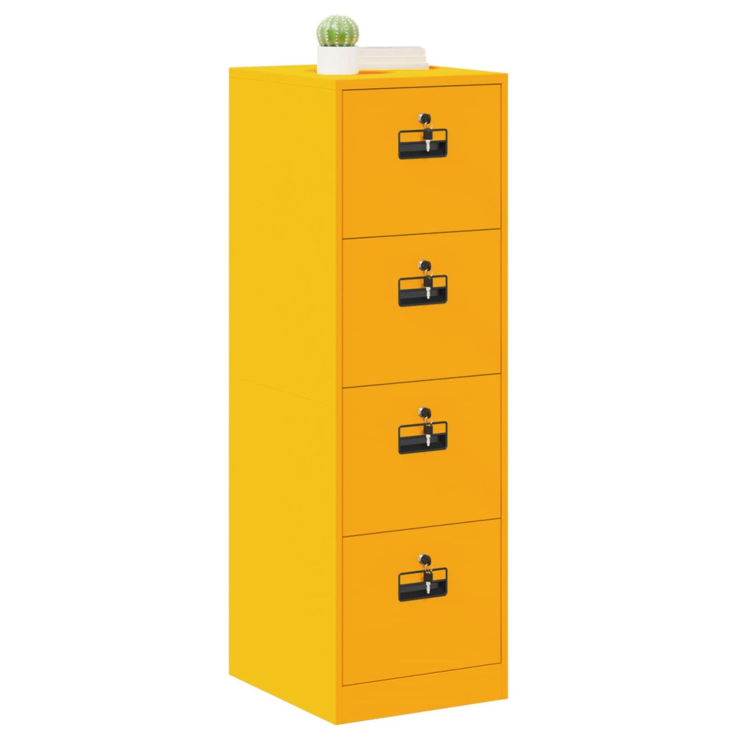 vidaXL File Cabinet Mustard Yellow 44 x 50 x 139 cm Cold-Rolled Steel 3