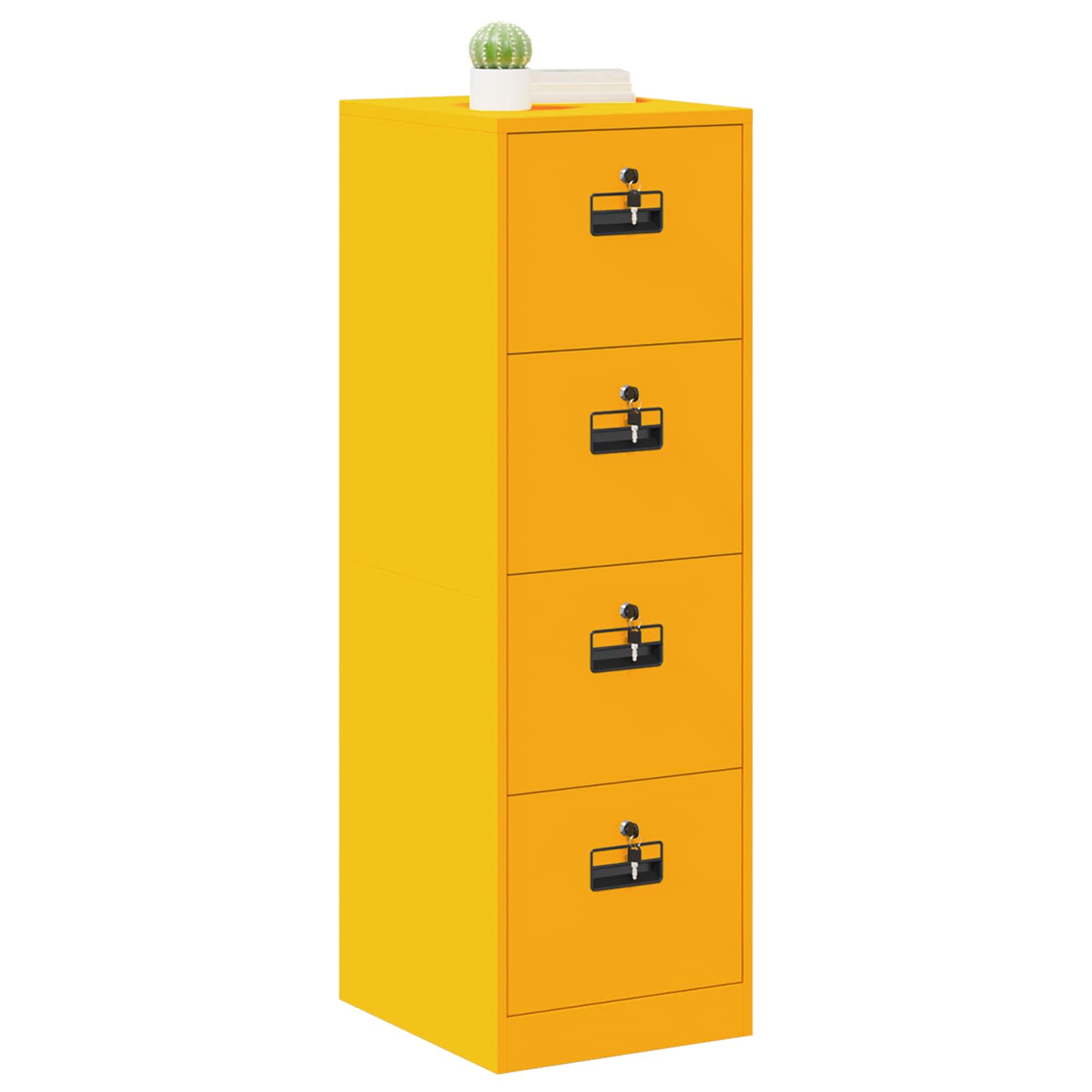 vidaXL File Cabinet Mustard Yellow 44 x 50 x 139 cm Cold-Rolled Steel 3