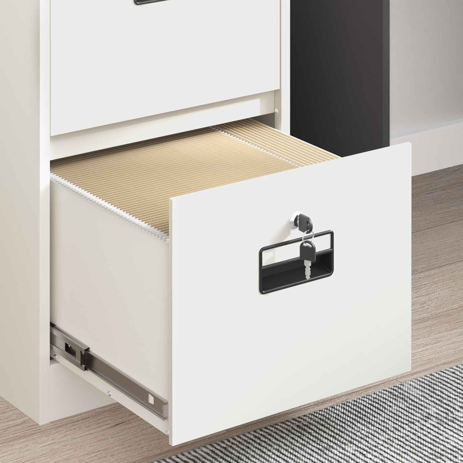 vidaXL File Cabinet Geometric White 44 x 50 x 139 cm Cold-Rolled Steel 5