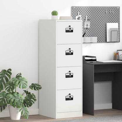vidaXL File Cabinet Geometric White 44 x 50 x 139 cm Cold-Rolled Steel 1