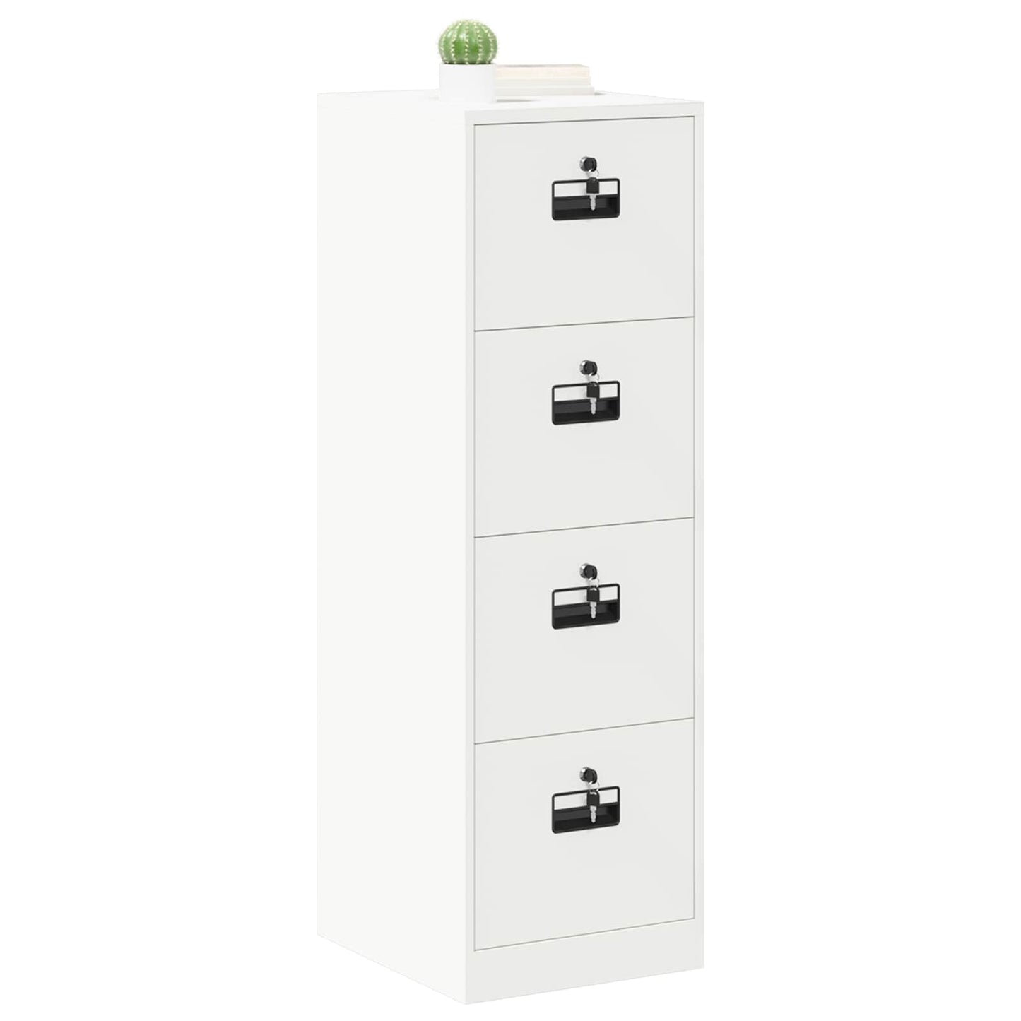 vidaXL File Cabinet Geometric White 44 x 50 x 139 cm Cold-Rolled Steel 3