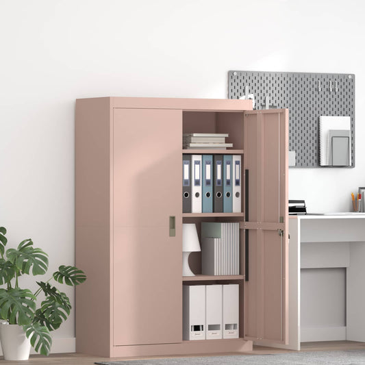 Storage Cabinet Steel Width 90 cm Pink 140 cm