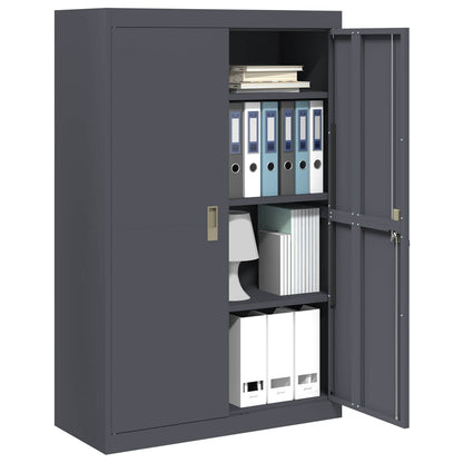 Storage Cabinet Steel Width 90 cm Anthracite 140 cm