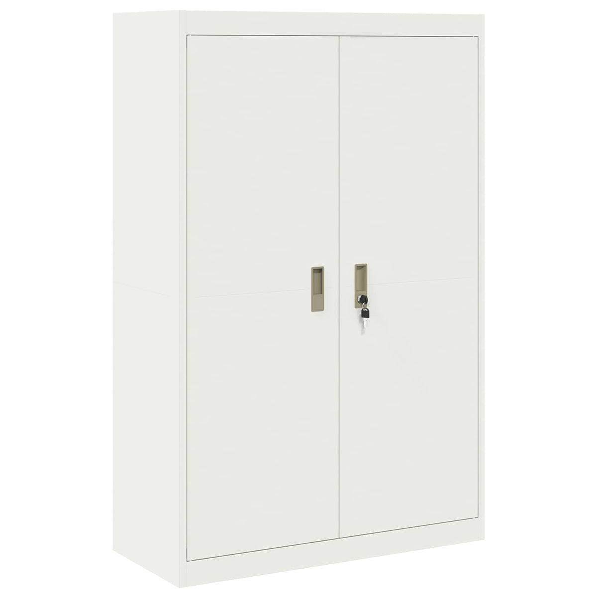 Storage Cabinet Steel Width 90 cm White 140 cm