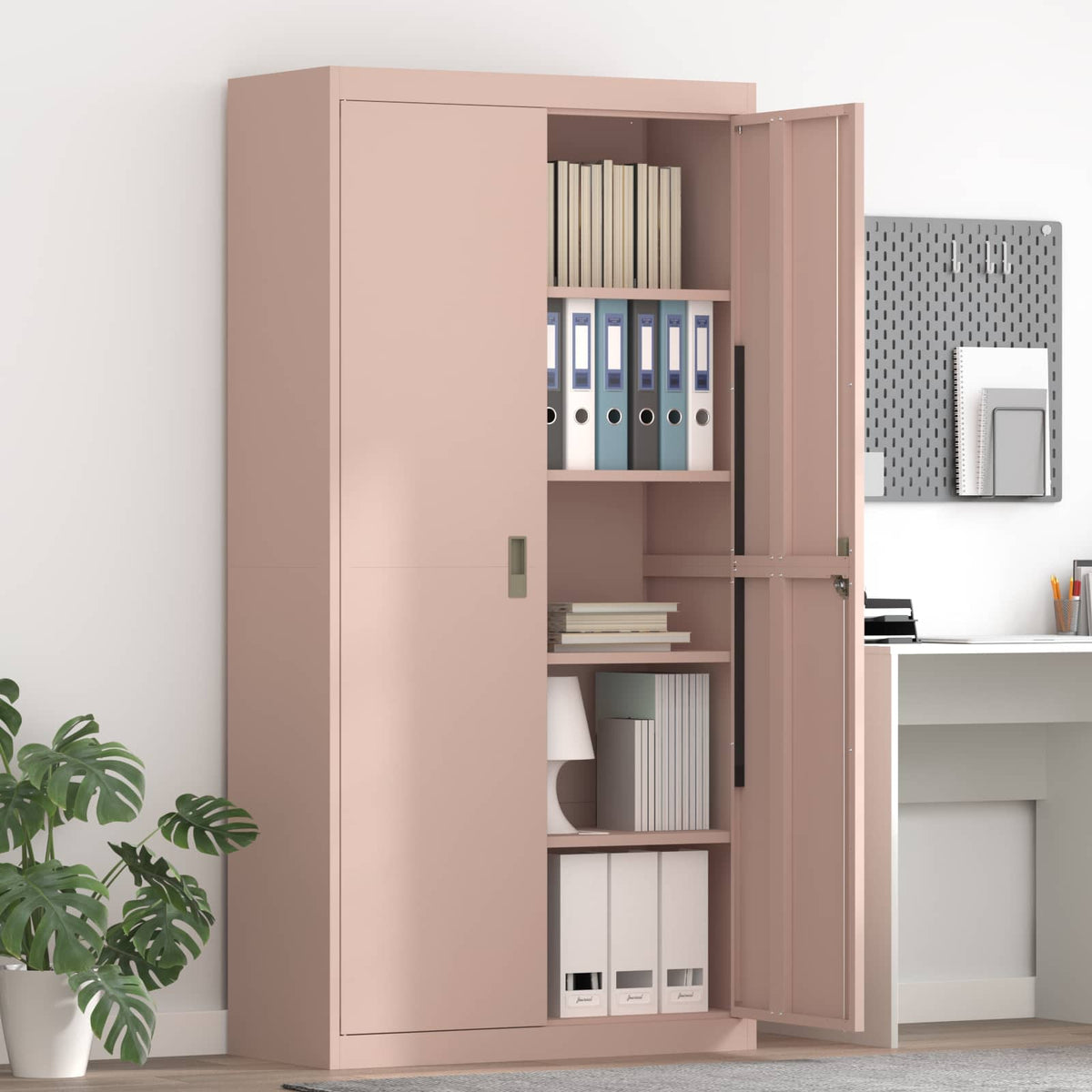 vidaXL Storage Cabinet Pink 90 x 40 x 180 cm Steel 1