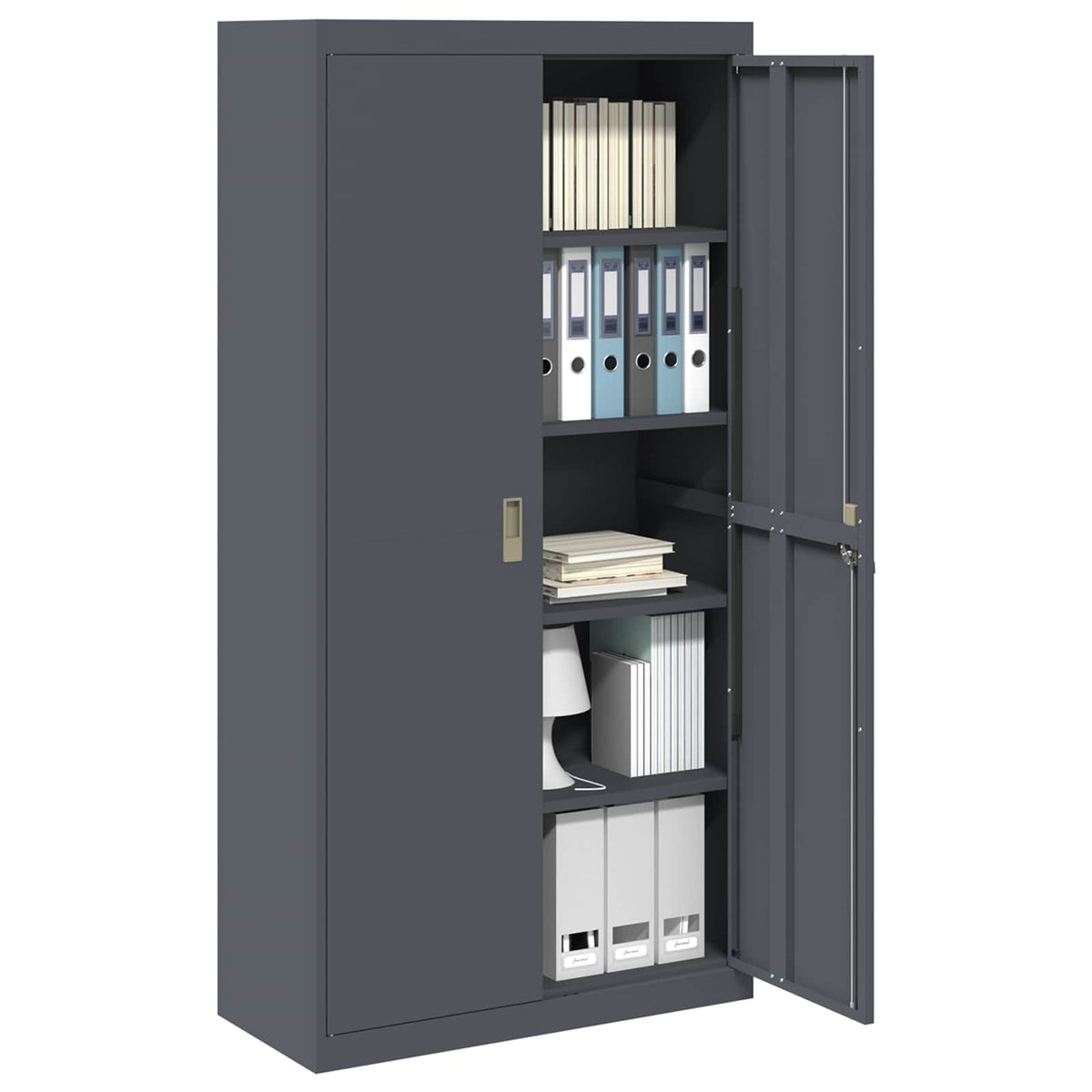 Storage Cabinet Steel Width 90 cm Anthracite 180 cm