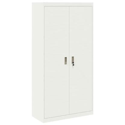Storage Cabinet Steel Width 90 cm White 180 cm