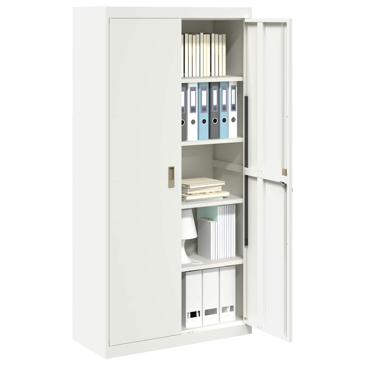 Storage Cabinet Steel Width 90 cm White 180 cm