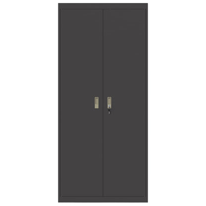 vidaXL Storage Cabinet Black 90 x 40 x 200 cm Steel 6