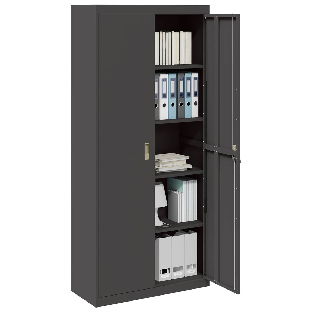 vidaXL Storage Cabinet Black 90 x 40 x 200 cm Steel 3