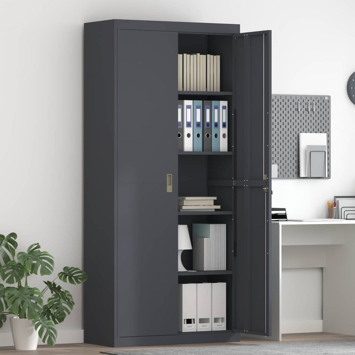 vidaXL Storage Cabinet Anthracite 90 x 40 x 200 cm Steel 1