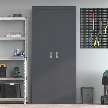 vidaXL Storage Cabinet Anthracite 90 x 40 x 200 cm Steel 4