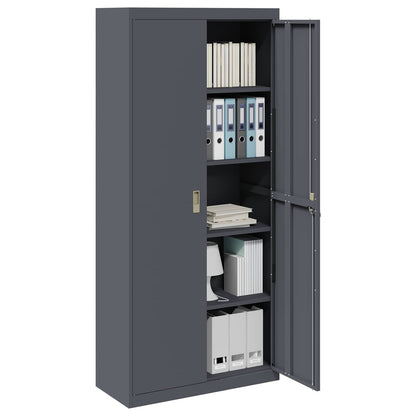 Storage Cabinet Steel Width 90 cm Anthracite 200 cm